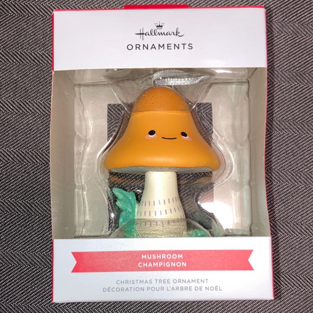Hallmark Mushroom Ornament - Orange and Green